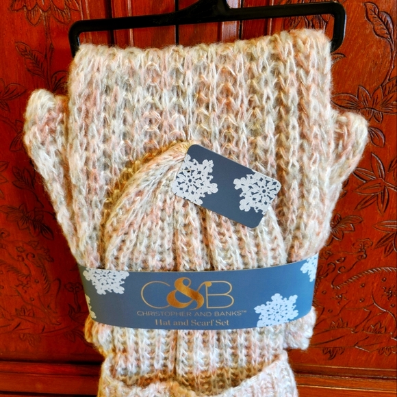 New, Christopher and Banks C & B, Hat & Scarf Set - Picture 2 of 3